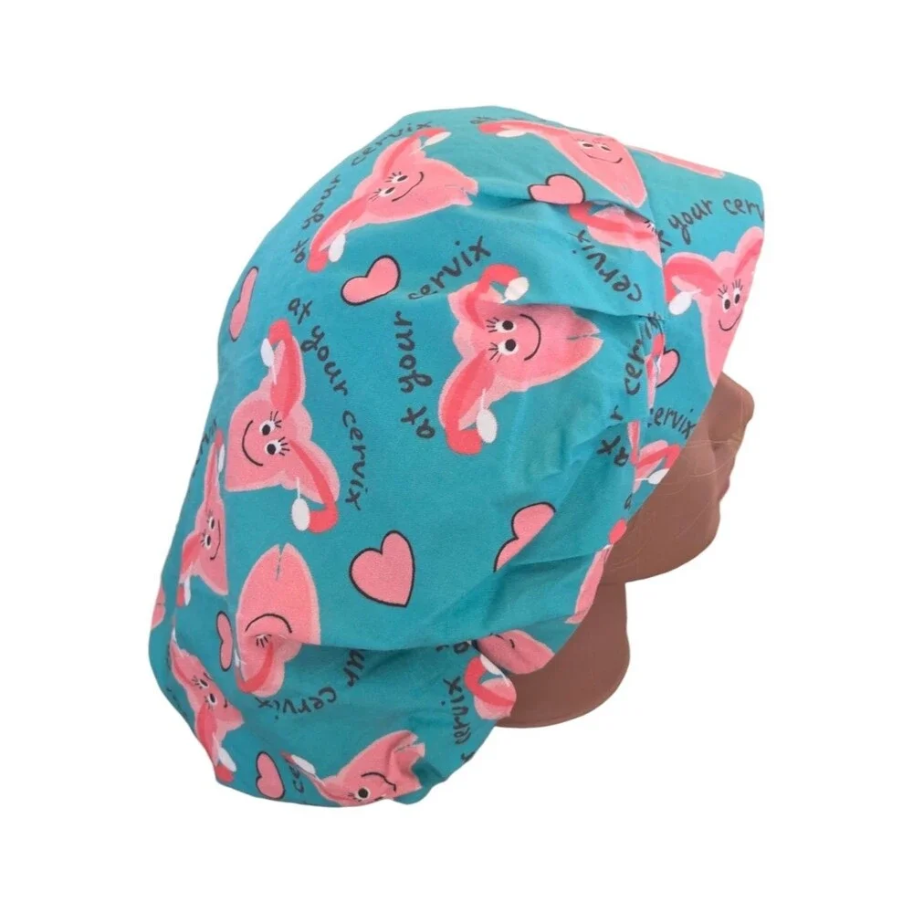 At Your Cervix OB/GYN Scrub Cap Louis + Phil Unisex Long Hair Comfort Euro Style